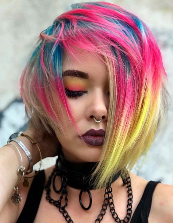 Unique & Attractive Colorful Hair Looks for Girls
