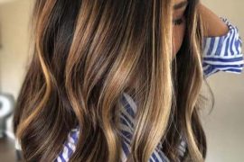 Dark Chocolate Brown Hair Colors with Blonde Highlights