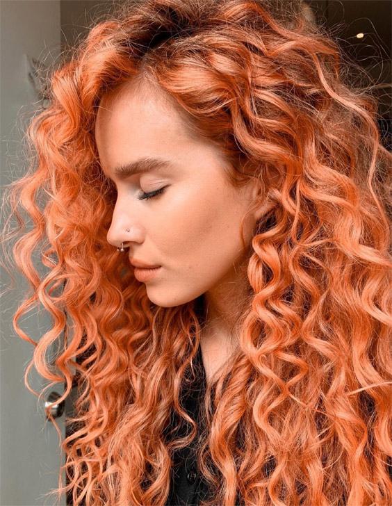 Awesome Curly Haircut & Red Highlights for Young Girls 