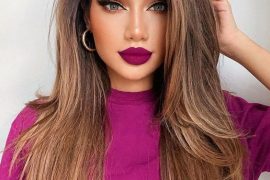 Delightful Hair Color & Makeup Look for Stylish Look