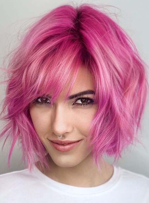 Fantastic Pink Bob Haircuts for Girls