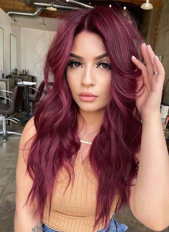 Beautiful plum hair color Shades