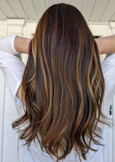 Lovely warmth Brunette Balayage Hair Color Ideas