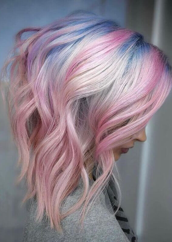 Beautiful pastel lob Haircut Styles to Show Off
