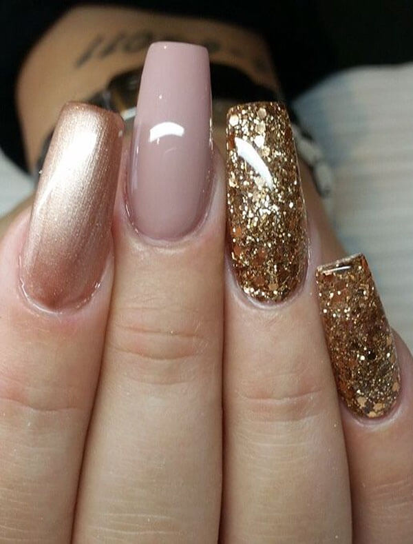 Studs and Glitter Nails